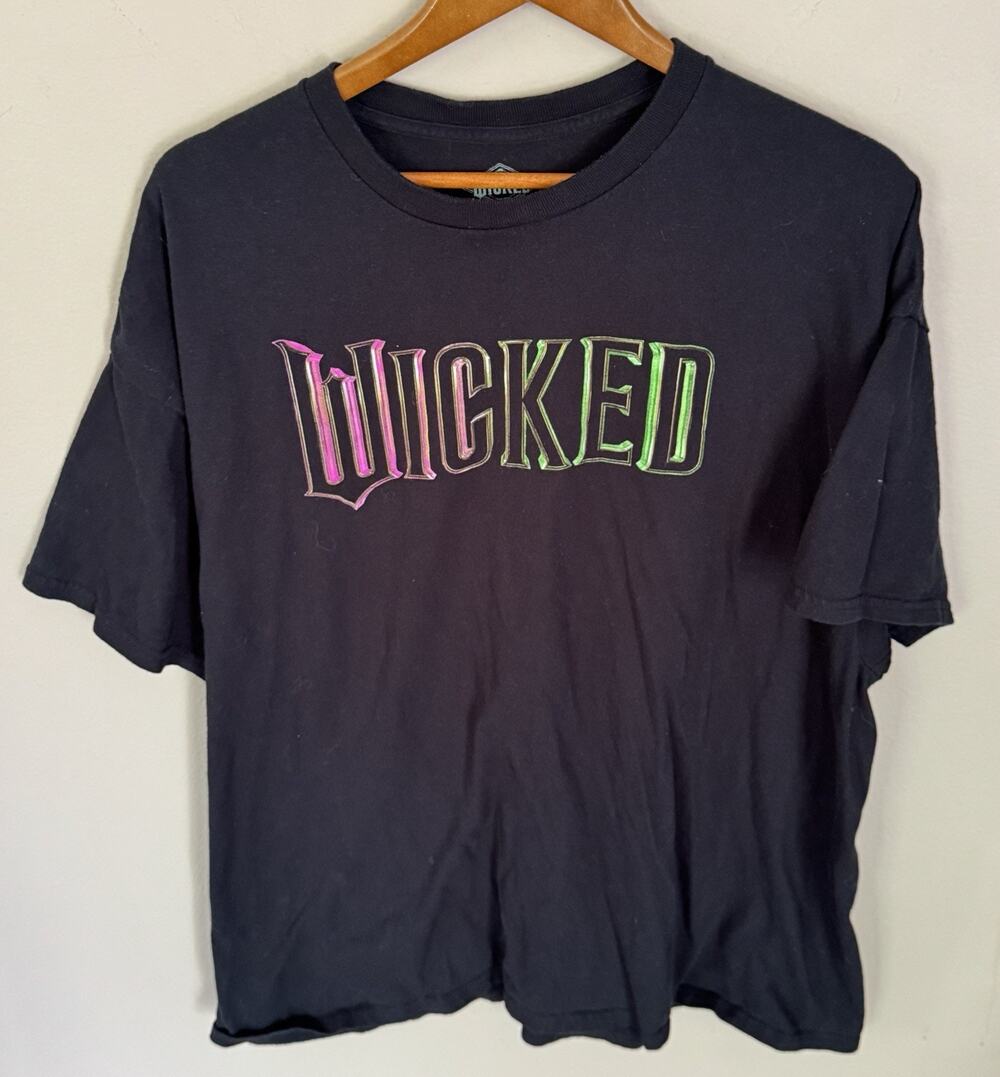 Wicked Shirt XXL Black Broadway Musical Rainbow Logo Cotton